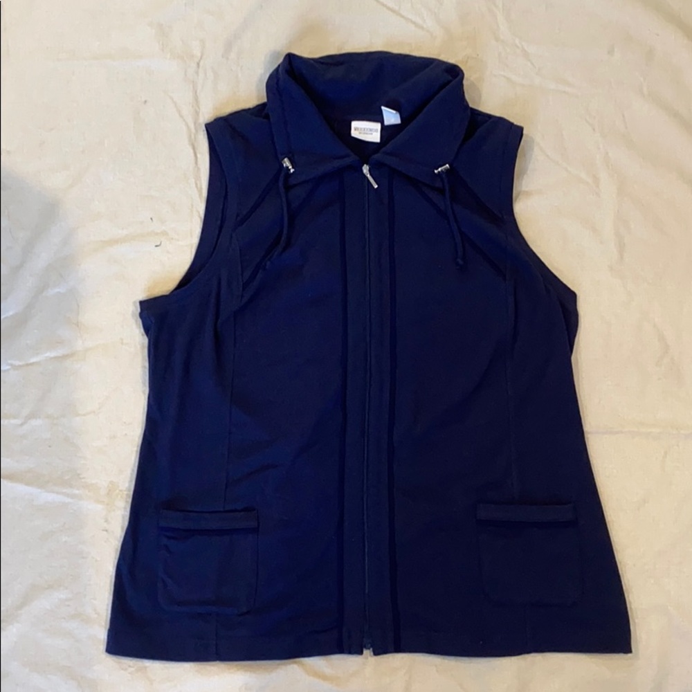 Chico’s Weekends Zip-Up Navy Vest Size 2